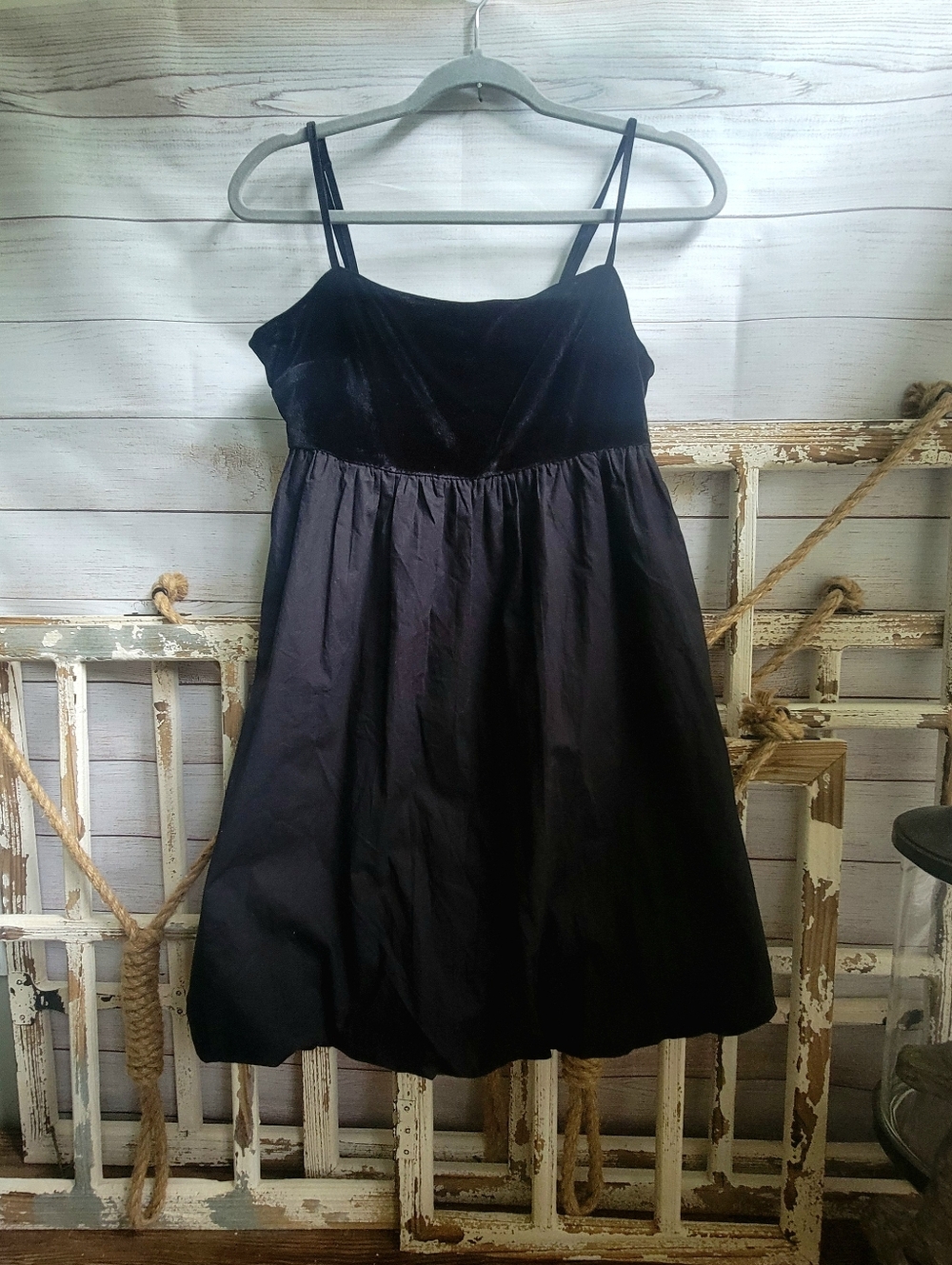 American Eagle Velvet / Black Bubble Mini Dress